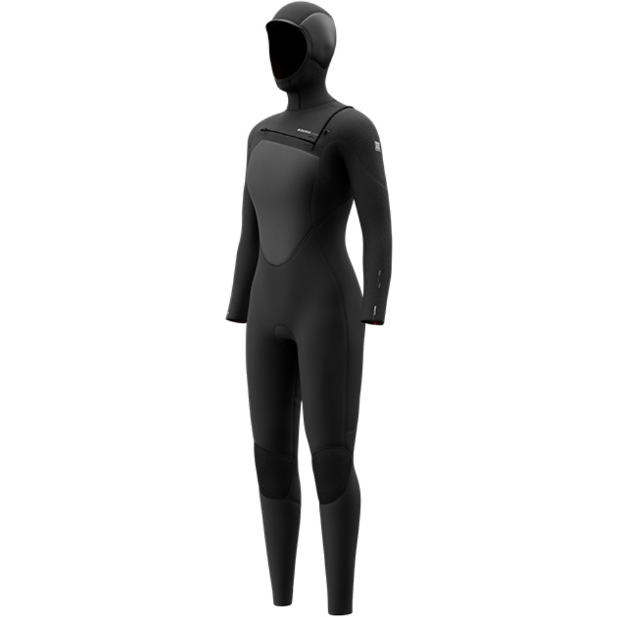 2026 Mystic Womens Gem 6/4/3mm Chest Zip Hooded Wetsuit 35000.270015 - Black